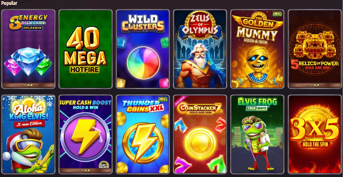 crazytower casino popular games