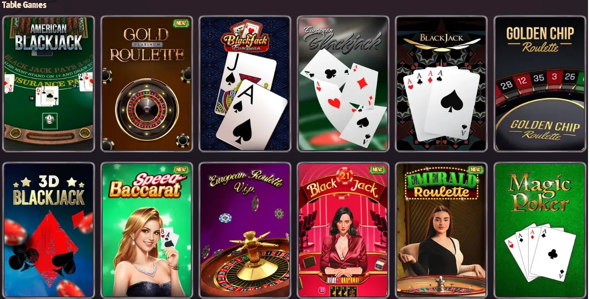 crazytower casino table games